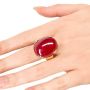 9ct Yellow Gold Created Ruby Ring