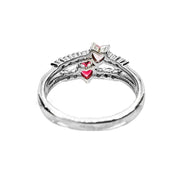 Sterling Silver Pink Double Heart Ring