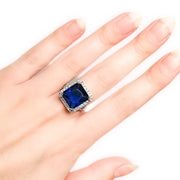 Sterling Silver Blue Solitaire Statement Ring