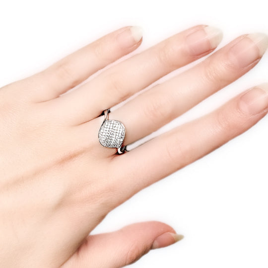 Sterling Silver Cubic Zirconia Disc Ring