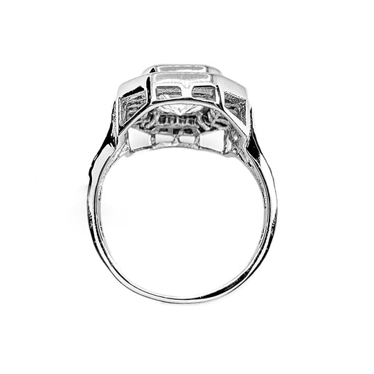 Sterling Silver Art Deco Cubic Zirconia Ring