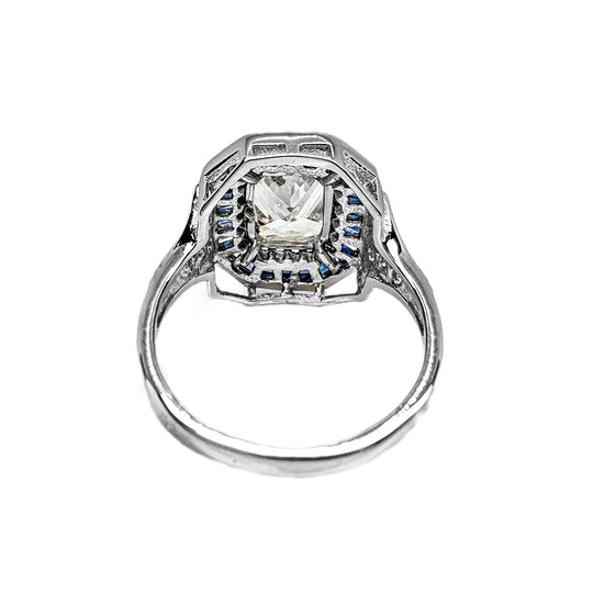 Sterling Silver Art Deco Cubic Zirconia Ring