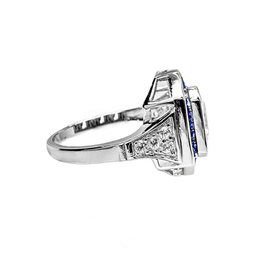 Sterling Silver Art Deco Cubic Zirconia Ring