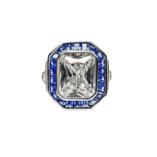 Sterling Silver Art Deco Cubic Zirconia Ring