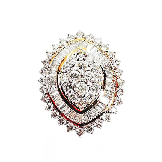 9ct Yellow Gold Diamond Cluster Ring
