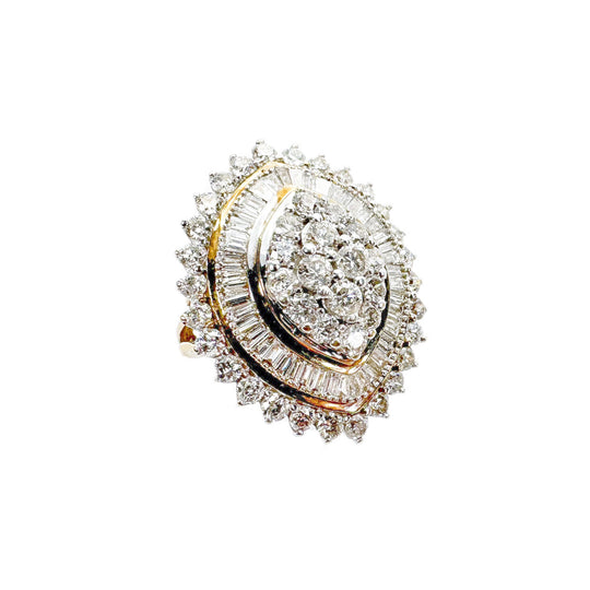 9ct Yellow Gold Diamond Cluster Ring