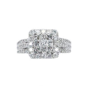 9ct White Gold Diamond Cluster Ring 