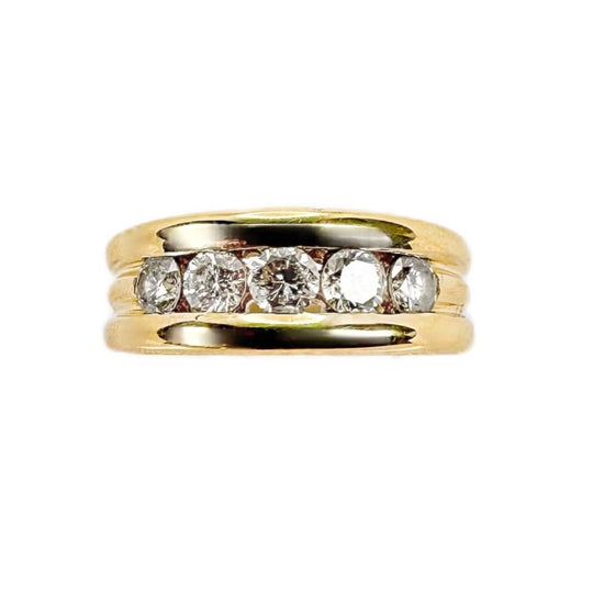 18ct Yellow Gold Five Diamond Ring