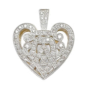9ct Yellow Gold & Diamond Heart Enhancer Pendant