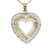 14ct Yellow Gold Diamond Heart Pendant