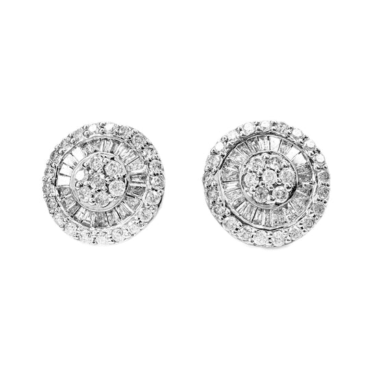 18ct Yellow Gold Circular Diamond Stud Earrings