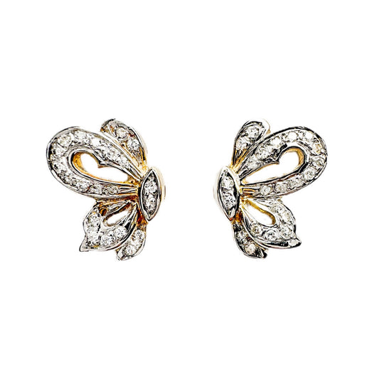 14ct Yellow Gold Diamond Butterfly Earrings