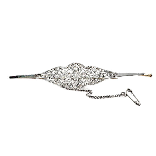 18ct White & Yellow Gold Diamond Brooch