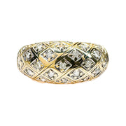9ct Yellow Gold & Diamond Domed Ring