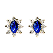 14ct Yellow Gold Sapphire & Diamond Earrings