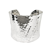 Sterling Silver Open Hammered Finish Cuff 