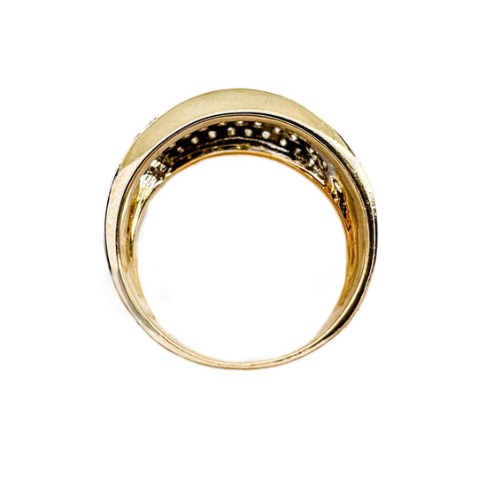 21ct Yellow Gold Encrusted Diamond Ring