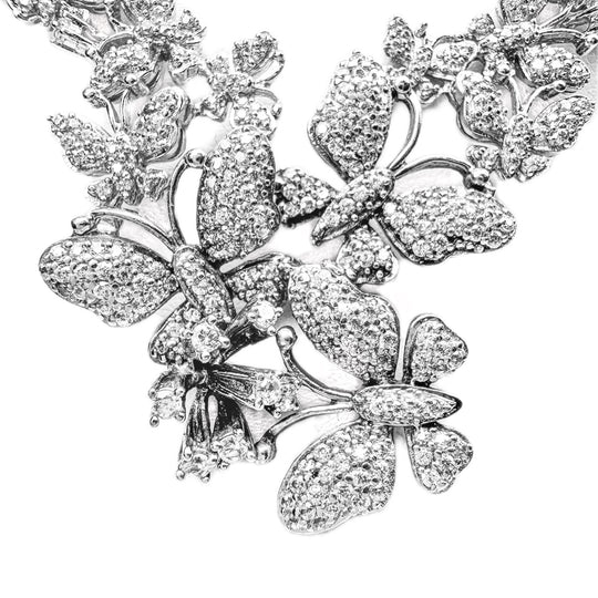 Butterfly Necklace Sterling Silver Cubic Zirconia