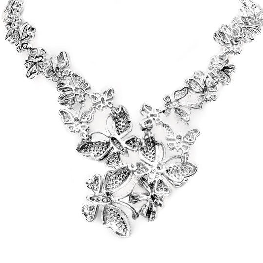 Butterfly Necklace Sterling Silver Cubic Zirconia