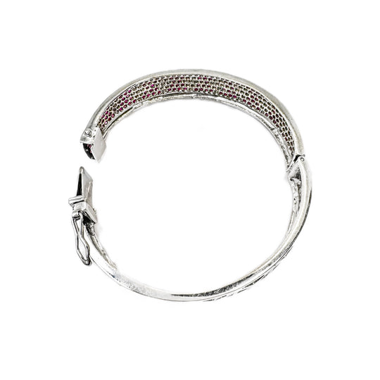 18ct White Gold Ruby & Diamond Bangle