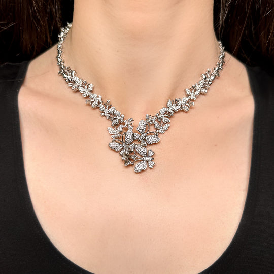 Butterfly Necklace Sterling Silver Cubic Zirconia
