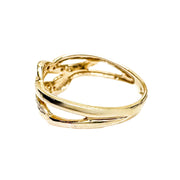 9ct Yellow Gold Diamond Weave Ring