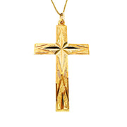 9ct Yellow Gold Patterned Cross Pendant 