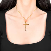 9ct Yellow Gold Tubular Crucifix Cross 