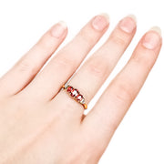 9ct Yellow Gold Garnet & Diamond Ring