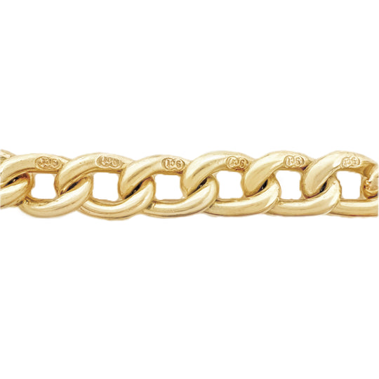 9ct Yellow Gold Curb Chain, 52cm