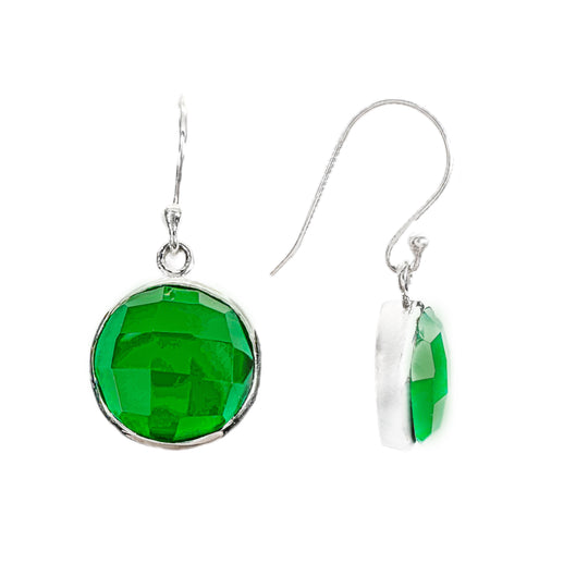 Green Onyx Sterling Silver Drop Earrings