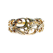 9ct Yellow Gold Scroll Leaf Ring