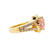 14ct Yellow Gold Kunzite & Diamond Ring