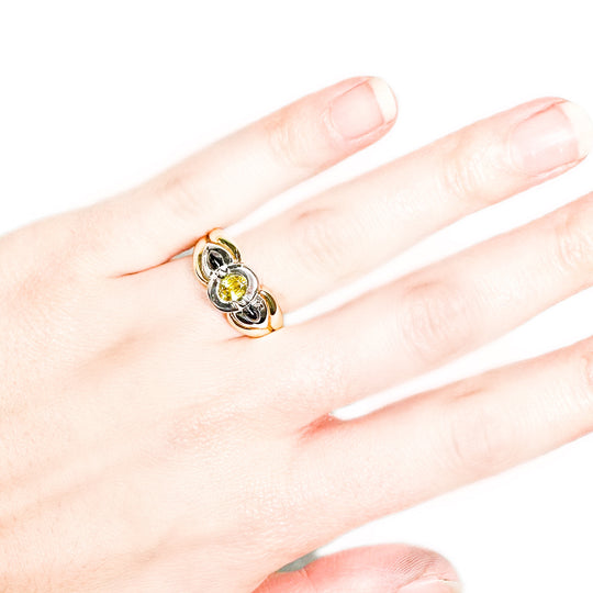 18ct Yellow & Blue Sapphire Ring