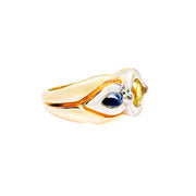 18ct Yellow & Blue Sapphire Ring