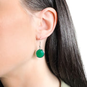Green Onyx Sterling Silver Drop Earrings