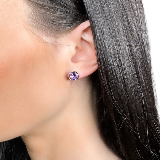 Amethyst Sterling Silver Stud Earrings