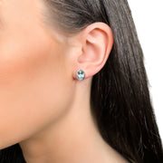 Topaz Sterling Silver Stud Earrings 