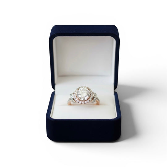 14 Karat Roségold-Diamantring