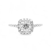 18ct White Gold Diamond Halo Ring