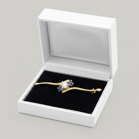 18ct Yellow Gold & Palladium Brooch