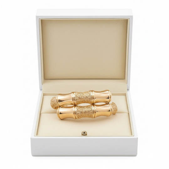 9ct Rose Gold Antique Bamboo Bangle