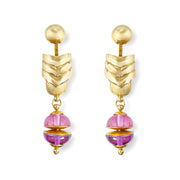 18ct Vintage Gemstone Gold Earrings