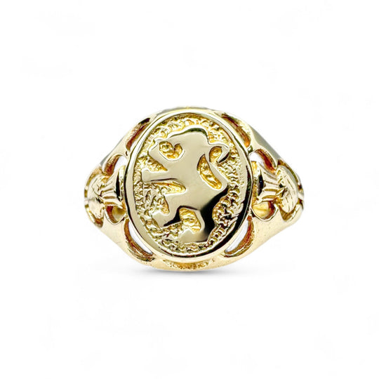 9ct Scottish Rampant Lion Signet Ring