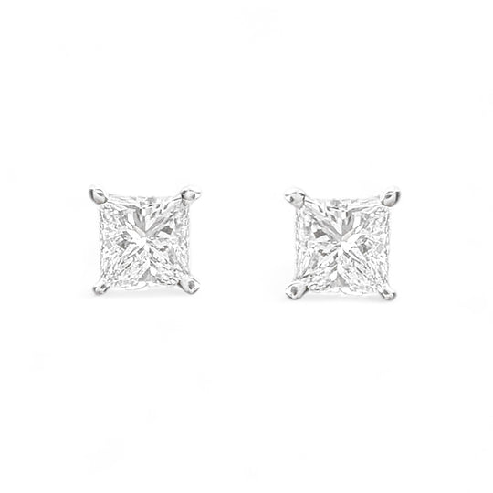 10ct White Gold Diamond Stud Earrings