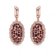 Clustered Garnet Drop Earrings