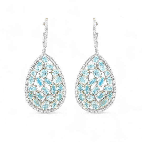 Blue Topaz Sterling Silver Drop Earrings