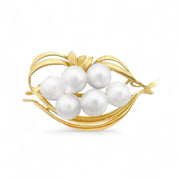 18ct Yellow Gold Vintage Pearl Brooch