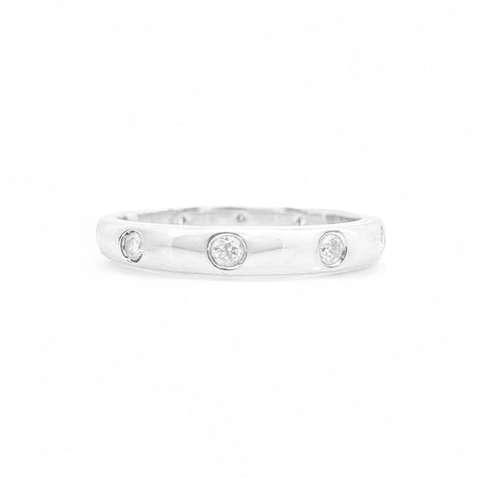18ct White Gold Diamond Band