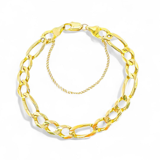 9ct Yellow Gold Figaro Bracelet